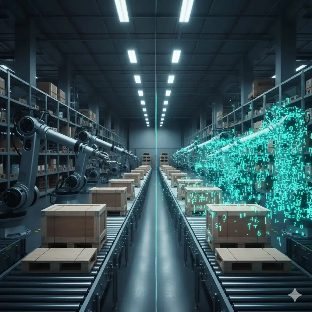 Cyfrowy bliźniak linii paletyzującej w symulacji 3D