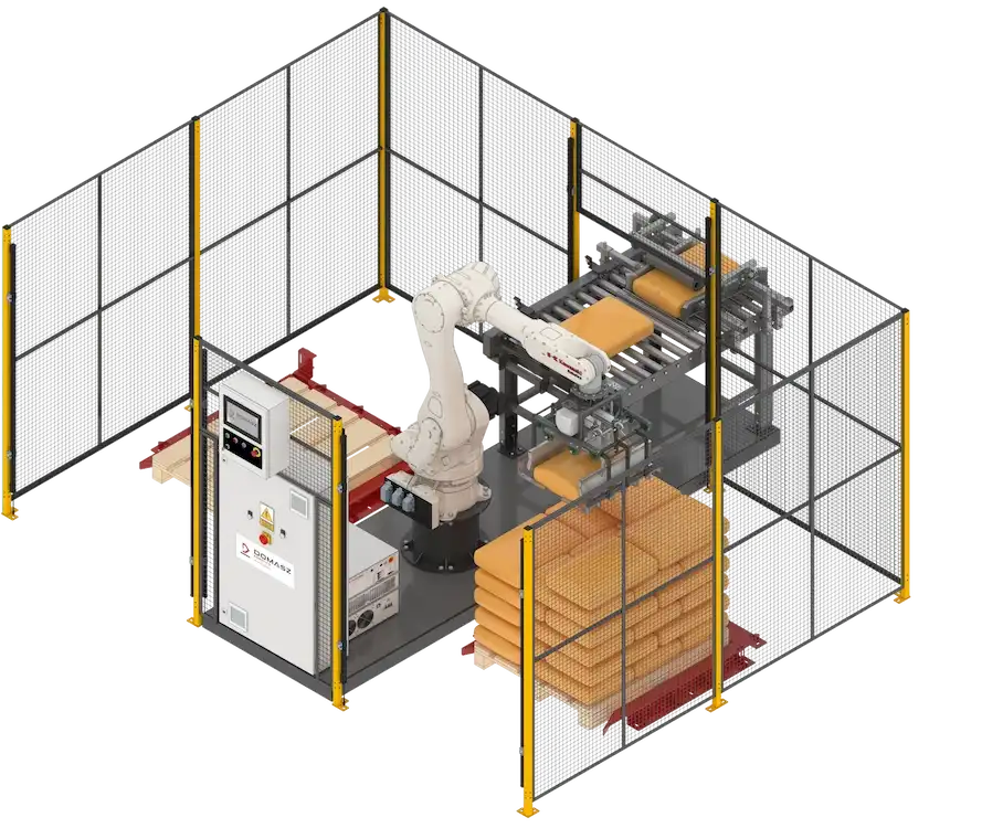 Bag palletizer – automatic stacking on pallets.