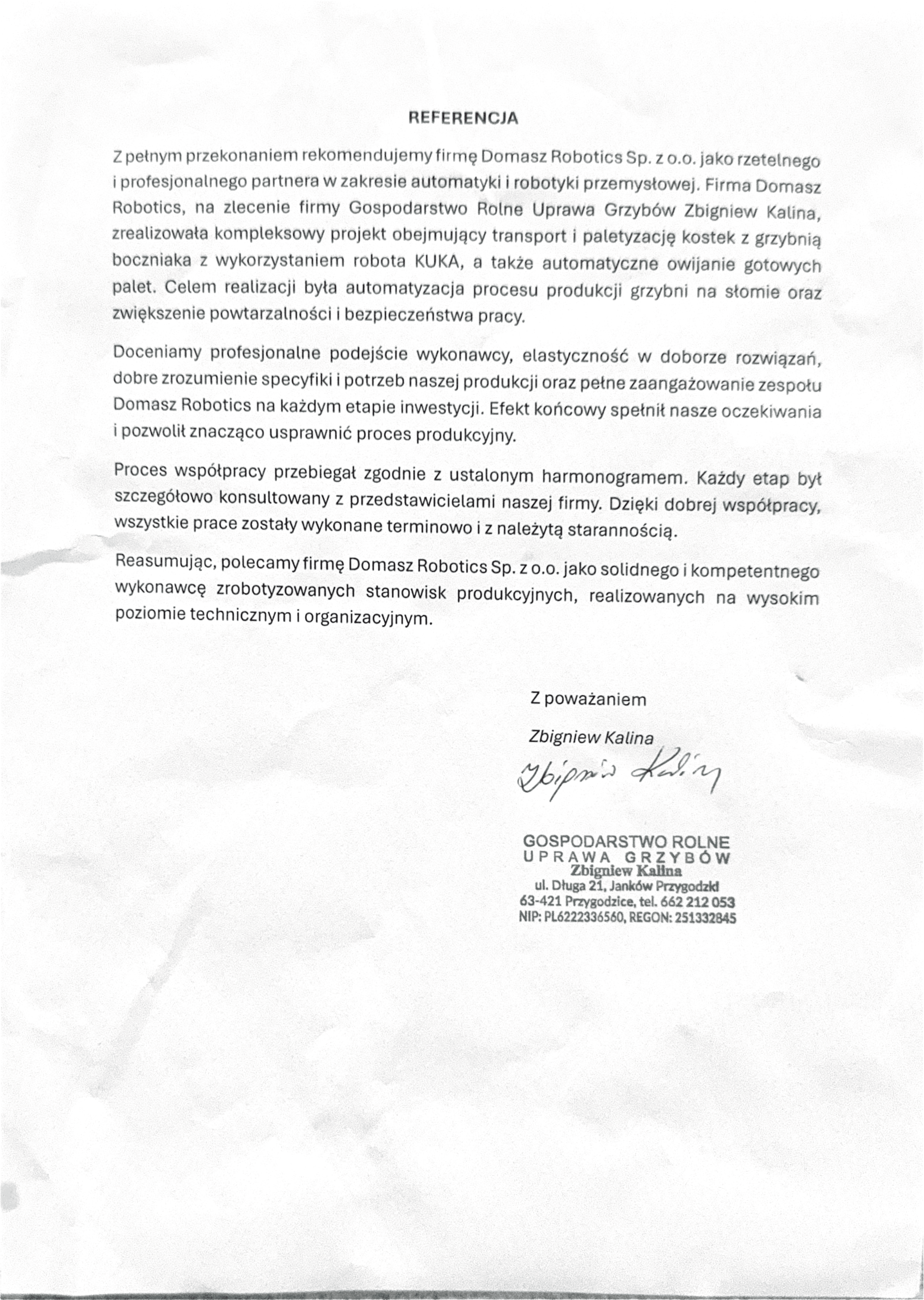 ReferencjaZbigniew Kalina