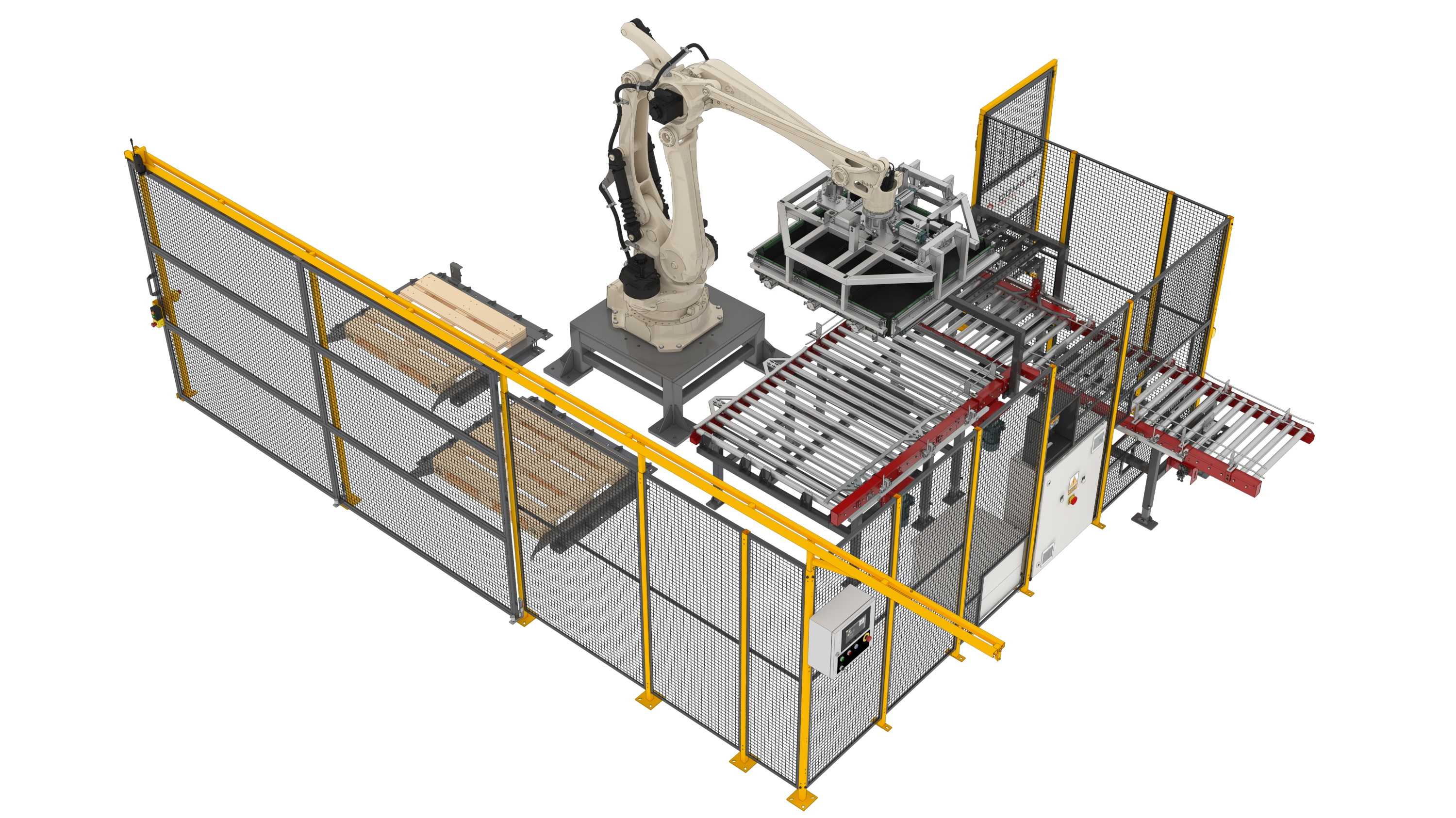 Palletizing station for crates at Gospodarstwo Ogrodnicze Wolscy